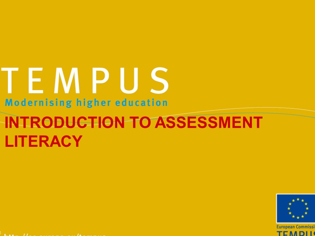 INTRODUCTION TO ASSESSMENT LITERACY